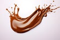 Splash of liquid Chocolate with drops on blank white background. Generative AI Royalty Free Stock Photo